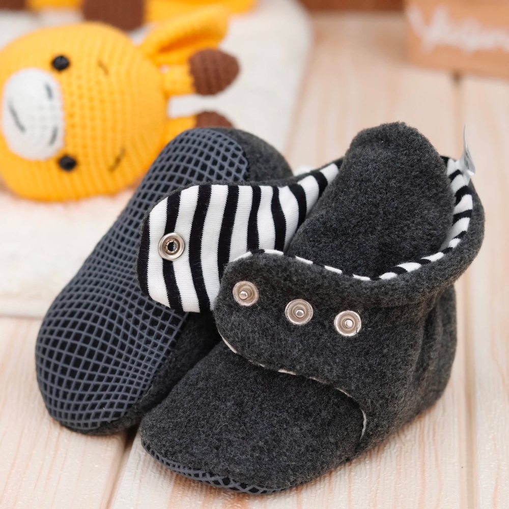 Cozy Black Kids Slippers